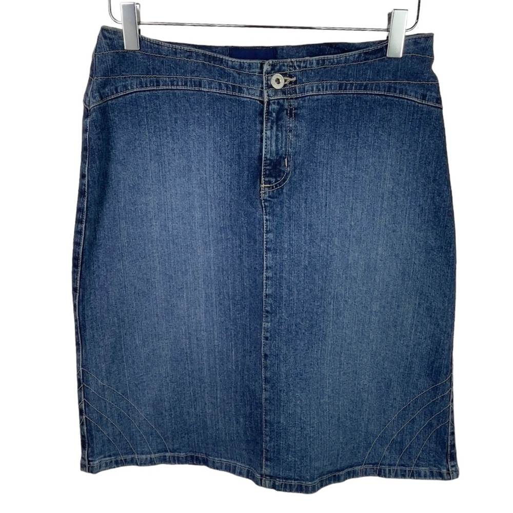L.A. Blues Vintage Y2K 90s Zip Front Denim Jean Skirt Grunge Streetwear Size 10 - Picture 3 of 14